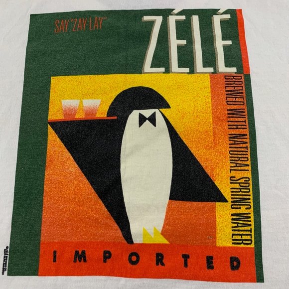 Vintage 90s Single Stitch Zele Panache Imported Beer Art Deco Waiter Pen… - Picture 8 of 16